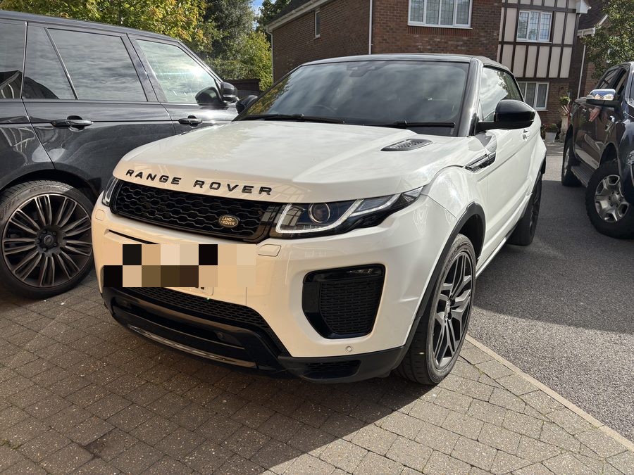 White Range Rover Evoque Convertible after accident repair in Crowborough